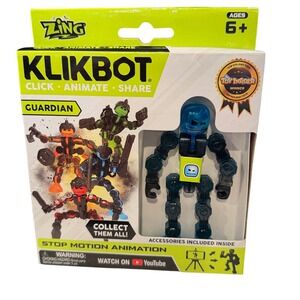 Zing Kids Klikbot Guardian Blue Stop Motion Animation Toy Action Figure Gift Eco